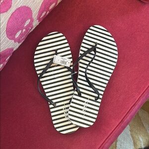 Old Navy Black and White Striped Sandals